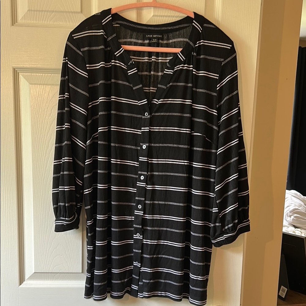 Lane Bryant Monochrome Striped Top